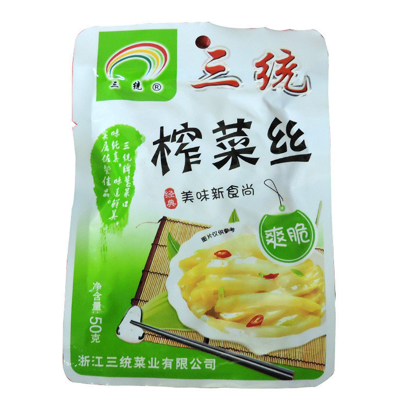 【飞牛网南北干货图片】三统 爽脆榨菜丝 50g/袋图片大全,高清图片
