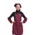 谋福 厨房店员工作围裙服 餐厅服务员围裙+头巾+袖套四件套 制服围裙可爱(枣红色)