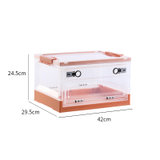 特大号收纳箱加厚折叠玩具整理盒家用透明塑料零食衣服储物箱子(橙色 中号（42*29.5*24.5cm）)