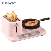 东菱(Donlim）多士炉DL-3405早餐机面包机多士炉多用途锅多功能锅早餐机吐司三明治机烤面包煎锅煮蛋蒸蛋(粉色)