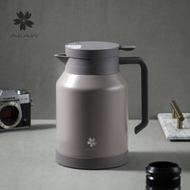 日本AKAW不锈钢双层咖啡保温壶咖啡壶水壶真空隔热水壶办公室水瓶(可可棕)