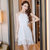 莉菲姿 2018夏季女装新款气质名媛a字裙修身显瘦吊带蕾丝连衣裙(白色 XL)