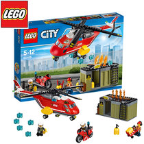 乐高LEGO City城市系列 60108 消防直升机组合 积木玩具(彩盒包装 单盒)