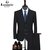莱诗伯特   纯色男士商务西装修身正装职业婚礼西服套装6601(黑色 165)