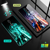 绿赐OPPOF11手机壳OPPOF5夜光玻璃防摔保护套情侣镜面极光外套步步高网红男女个性潮极光夜光-不忘初心OPPOF1(极光夜光-梦想 OPPOF5)