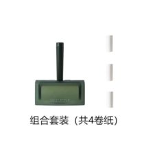粘毛器可撕式滚筒刷除尘刷粘毛刷沾毛除毛吸头发黏毛刷衣物卷纸刷(暗夜绿（4卷纸）)