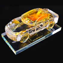石家垫 水晶模型汽车香水座车饰内饰品摆件(黄色)