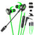 黑鲨3手机台式电脑笔记本通用专业游戏电竞耳机入耳式有线吃鸡和平精英cf听声辨位csgo带麦克风(绿色)