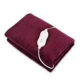 爱贝斯法兰绒电热毯调温披肩毯单人被子午睡毯(紫红AC6104 100*65CM)