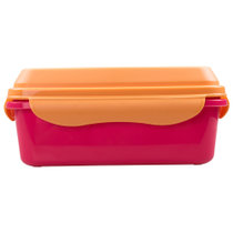 甜厨（TenCook） 940ml彩色系列抽真空保鲜盒 饭盒便当盒 微波炉冰箱可用 橙黄+桃红 可分隔 TCVSB01315