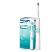飞利浦(PHILIPS) 电动牙刷 净齿呵护型 成人声波震动牙刷 HX6807/06(绿色 两种洁齿强度)