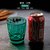 亚克力水杯彩色漱口杯果汁茶杯耐热耐摔 餐厅杯子透明塑料啤酒杯(绿色-小杯 300ml)