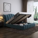 古宜 G330北欧式布艺床储物可拆洗简约现代单双人1.8米软包婚床主卧卧室家具(浅蓝色1.5*2米液压储物款)