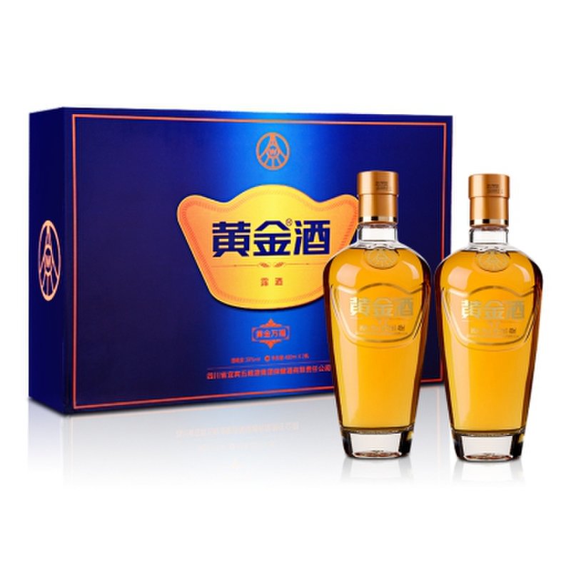 保健酒酒仙网39度五粮液黄金酒万福礼盒480ml双瓶套装礼盒返回商品页