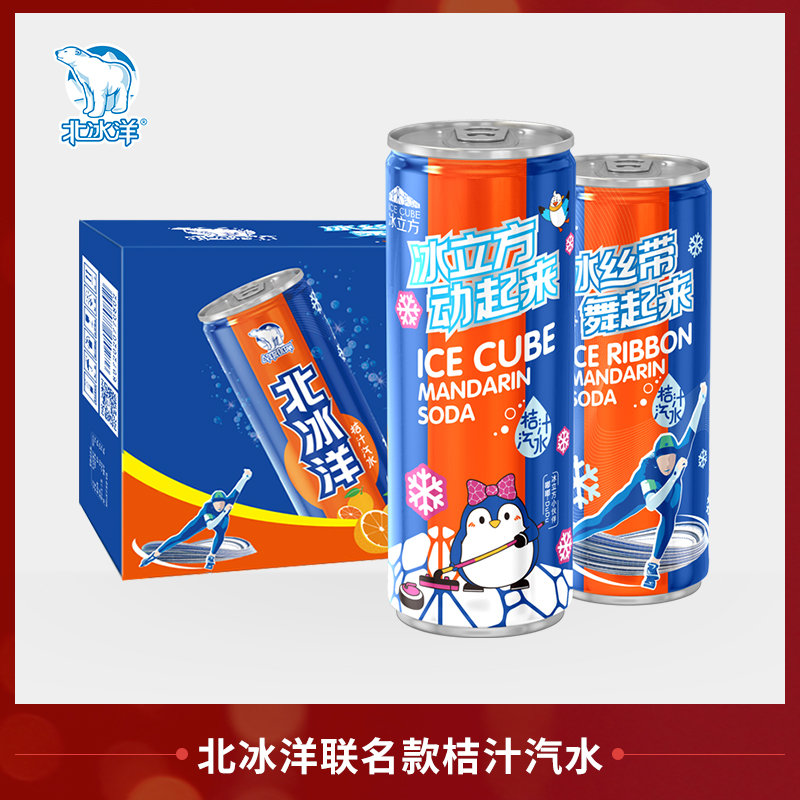 饮料北冰洋桔汁汽水248ml24听冰立方冰丝带联名罐随机发货饮料24听装