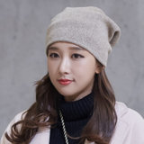 677888帽子女冬天韩版潮时尚针织帽护耳毛线针织帽套头帽(卡其色 弹力均码)