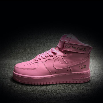 耐克女鞋airforce1空军一号骚粉高帮板鞋休闲运动鞋628313991(粉红色