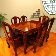 红木家具红木餐桌实木餐桌长方形桌椅组合六人位饭桌红檀木