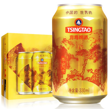 青島啤酒(tsingtao)一廠經典泰山風光系列禮盒整箱啤酒(330