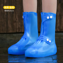雨鞋男女款雨靴雨鞋套防水防滑硅胶加厚耐磨儿童时尚新款高筒水鞋(2XL 【3年质保 高筒】蓝色)