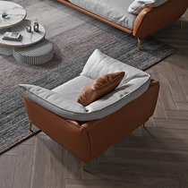 现代意式新精致主义真皮实木框架沙发(单人位 接触面真皮)