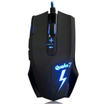 黑爵Q7 背光游戏鼠标 笔记本台式电脑usb有线大鼠标 8键变速 个性呼吸灯LOL电竞CF专用(黑色版)