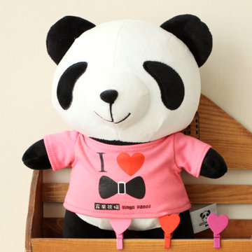 熊猫公仔穿衣熊猫泰迪熊布娃娃玩偶情人节女生礼物粉色领结主图款90cm