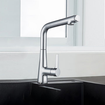 九牧jomoo厨房水龙头7字型高挑灵活抽拉洗菜盆龙头331452