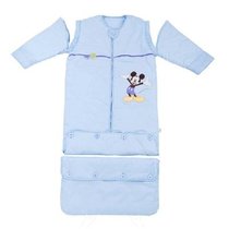  Disney baby 迪士尼宝宝  秋冬款 婴儿 全棉加兜脱袖成长睡袋/防踢被(蓝色 120CM*52CM)