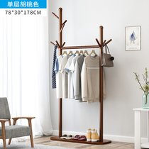 豫见美农 创意树形衣帽架实木室内挂衣架子落地置物衣服收纳架家用简约现代(单层胡桃色)