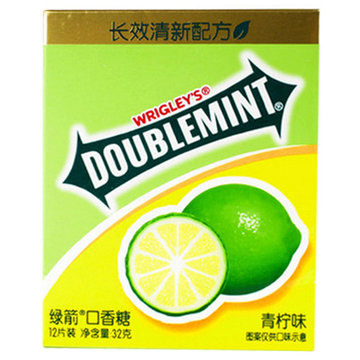 【真快乐自营】绿箭金装青柠味口香糖(12片装)32g