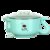 开优米（kiuimi）316不锈钢儿童餐具宝宝注水保温碗吸盘碗勺套装辅食碗四件套(绿色)
