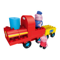 正版小猪佩奇玩具邦宝积木粉红猪小妹佩琪佩佩猪儿童女孩礼物(猪爷爷的小火车6033)