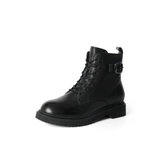 森达2021冬季新款商场同款时尚皮带扣ins潮休闲女马丁靴4AG01DD1(黑色 34)