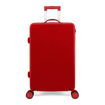 定制行李箱密码箱包万向轮拉链皮箱 拉杆箱20寸登机旅行箱包批发(20寸 002拉链复古红)