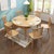 恒兴达 日式纯实木餐桌椅组合北欧全实木橡胶木长桌小户型4人桌餐厅家具(跳台餐桌-1.2米原木色 一桌四椅)