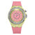 裳品红颜 硅胶学生儿童LED手表七彩发光镶钻石英手表(粉色)