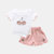 女童夏装套装2019新款儿童夏季洋气韩版运动两件套中小童(110CM 粉红色)