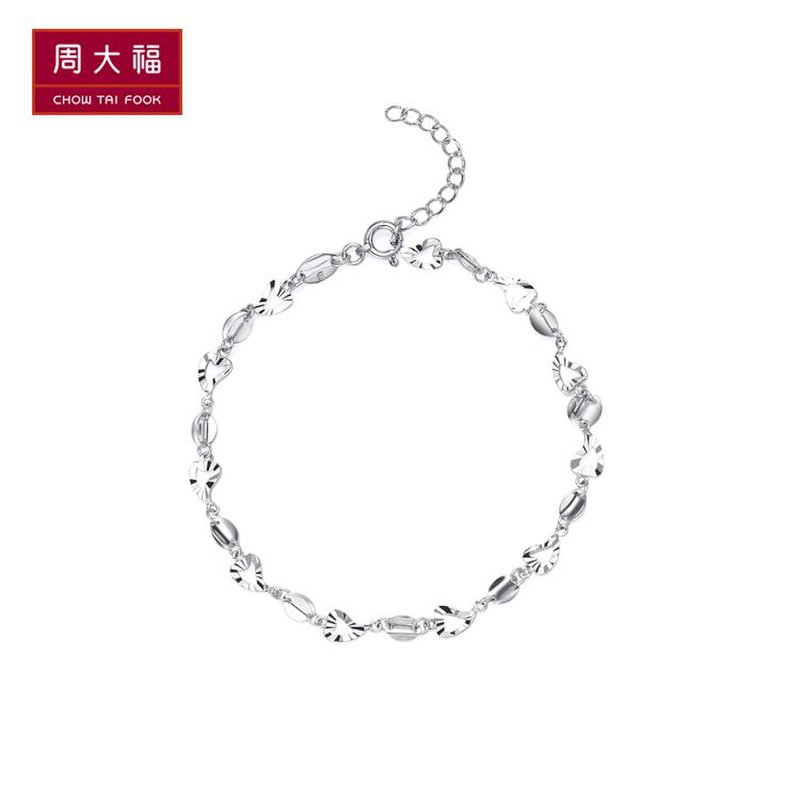 金银饰品周大福心形o字链pt950铂金白金手链pt81166返回商品页