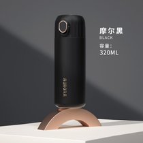 弹跳盖保温杯女简约清新水杯子304瓶男学生大容量可爱少女便携ins(高品质316不锈钢【摩尔黑320ML】告白杯)