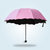 晴雨伞折叠黑胶遮阳伞遇水开花太阳伞三折防晒漏男女晴雨两用(粉色)