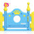 棒棒猪儿童游戏围栏单片 宝宝围栏防护爬行栏 婴儿塑料防护栏单片(城堡王国安全门)