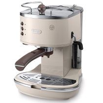 德龙（Delonghi）咖啡机 半自动咖啡机 意式浓缩 家用 复古泵压式不锈钢锅炉 ECO310奶白