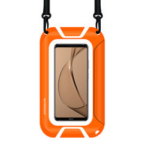 新款手机防水袋潜水套斜挎时尚防雨包 tpu防水手机袋户外透明拍照游泳漂流防水手机袋(橙色 尺寸：225*130mm)