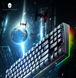 雷神有线游戏机械键盘KG3089幻彩版89键带数字区炫酷混光L型RGB灯可键线分离(KG3089红轴)
