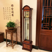 汉时（Hense）欧式简约实木落地钟中式复古装饰座钟HG96125(椴木-重锤透视拉链机芯)