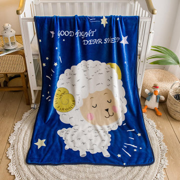 珊瑚绒儿童小毯子办公室午睡毯保暖空调毯法莱绒学生宿舍盖腿(喜羊羊)