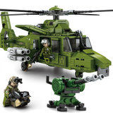 森宝积木军事拼插玩具铁血重装系列直9多用途直升机105591 国美超市甄选