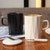 ins北欧简约陶瓷马克杯子咖啡杯带盖勺情侣办公室家用男女喝水杯(几何白350ml（带瓷盖勺）)