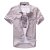 【百诺服饰】夏季新款短袖衬衫 韩版修身衬衣 男士印花衬衫SY8806(白印红 L)